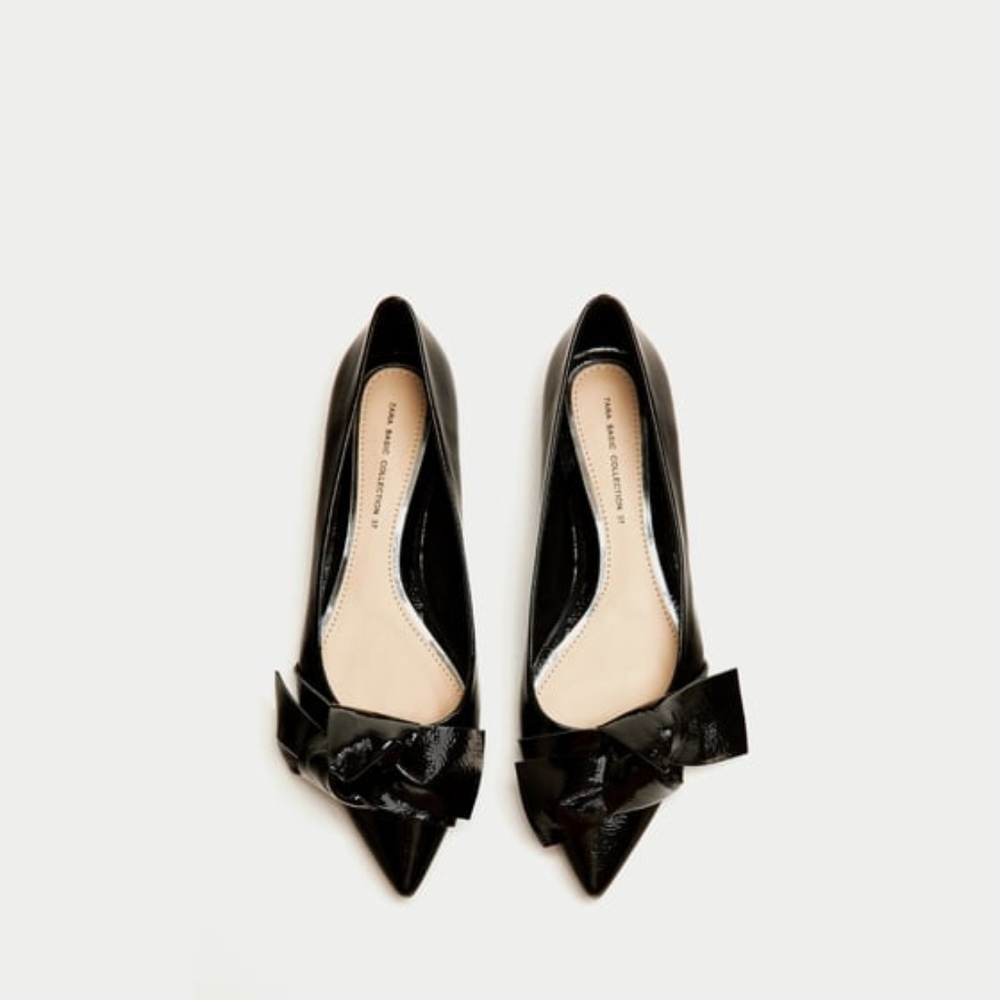 ZARA POINTED BALLERINAS WITH BOW